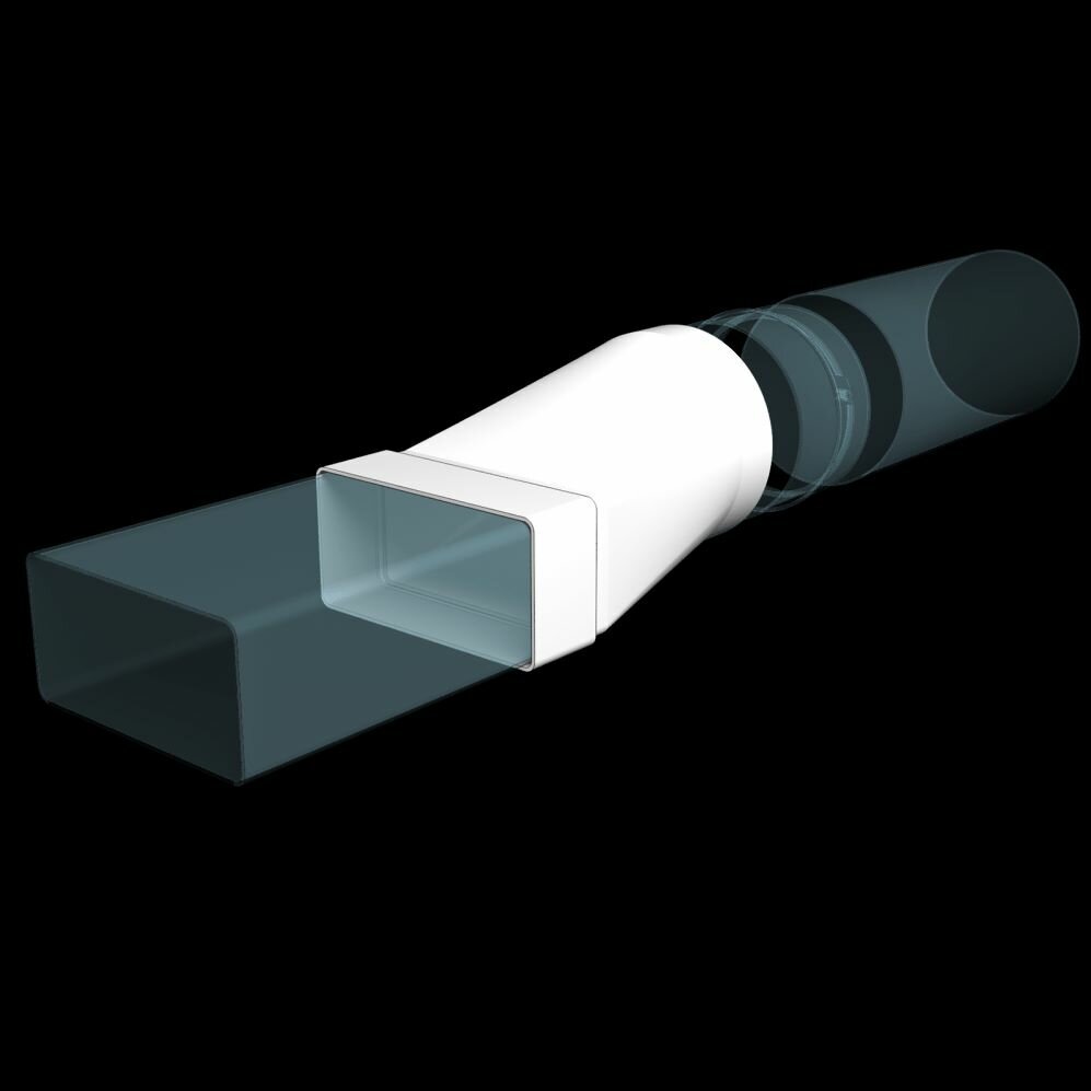 Переход для воздуховода с круглого на прямоугольник эксцентричный ЭРА D160 х 60/204 - фотография № 5