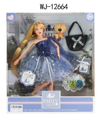Кукла Emily. Синяя серия с аксессуарами, 30см - ABtoys [WJ-12664]