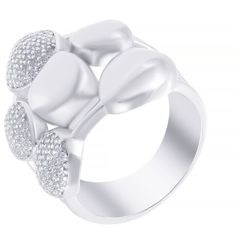 фото Element47 широкое ювелирное кольцо из серебра 925 пробы с кубическим цирконием sr31954-bmr_ko_001_wg, размер 16