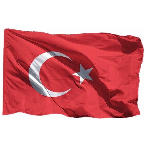 Флаг Турции на шёлке, 90х135 см - для ручного древка