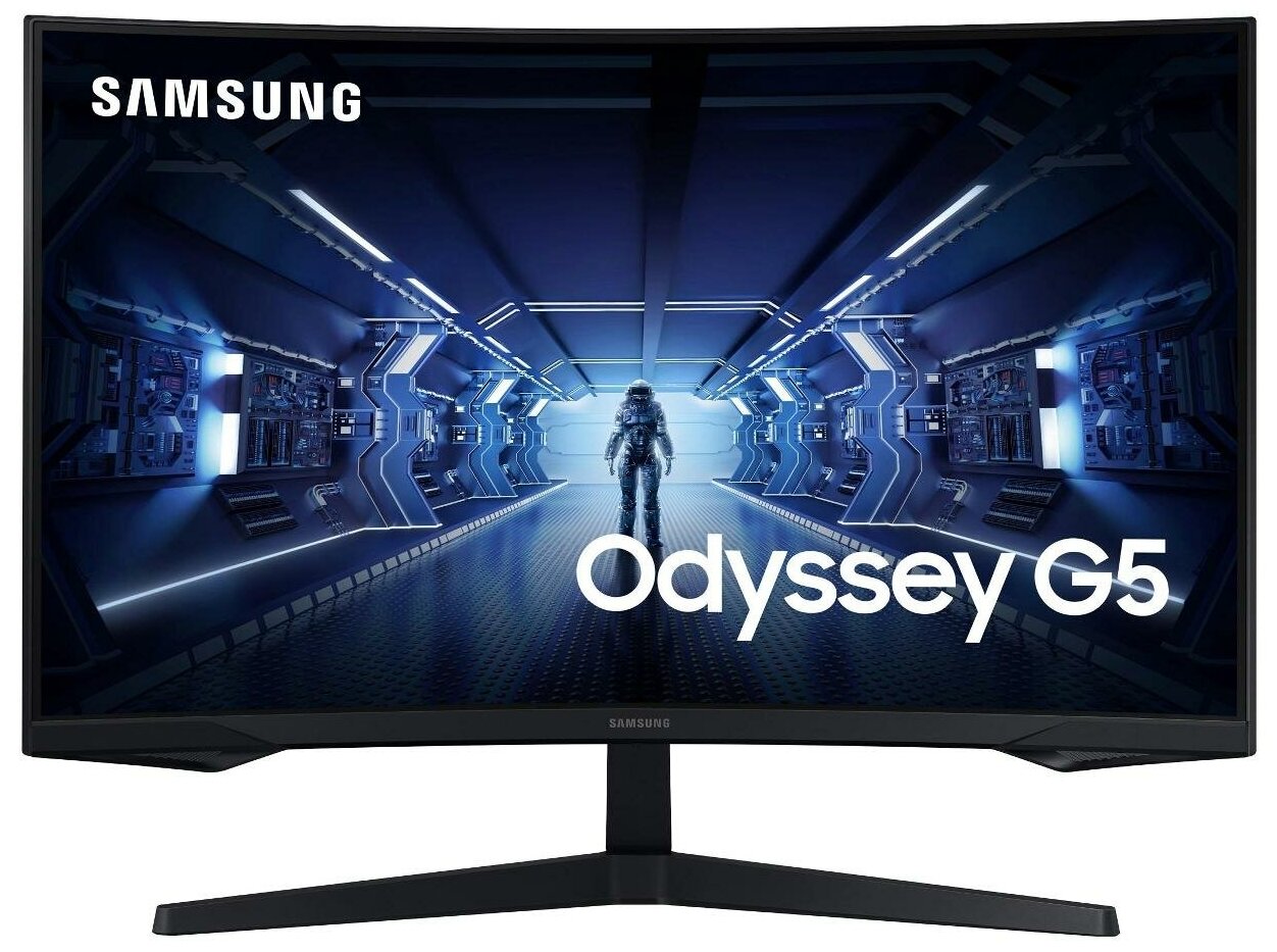 Монитор Samsung 27" C27g55tqbi черный VA LED 1ms 16:9 Hdmi матовая 250cd 178гр/178гр 2560x1440 DP WQ .