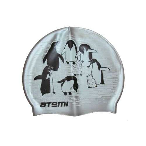 Шапочка для плавания ATEMI , силикон, (пингвины), PSC407
