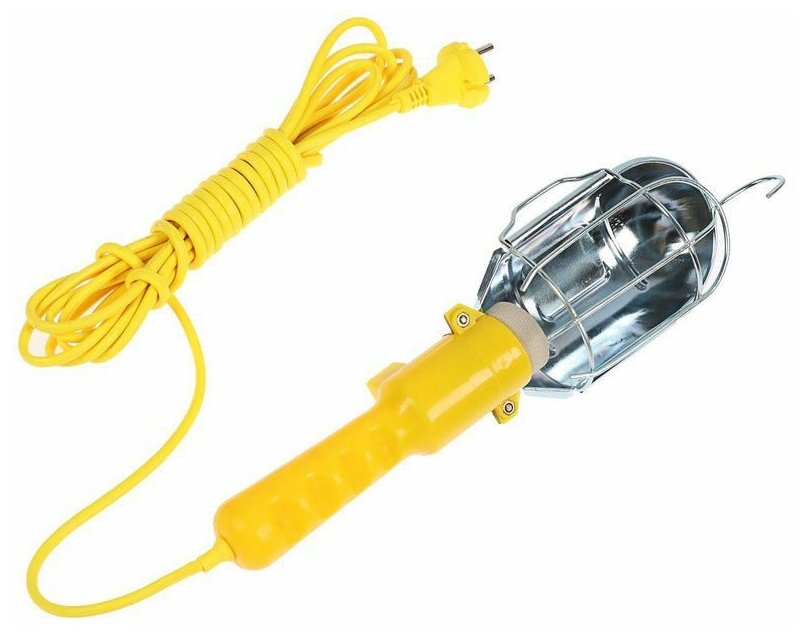 Лампа переносная 20м 220В жёлтая с выключателем