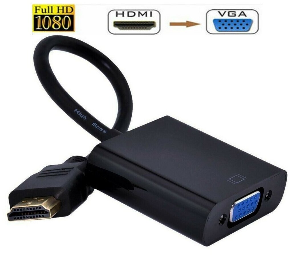 Переходник/Адаптер HDMI на VGA/черный цвет