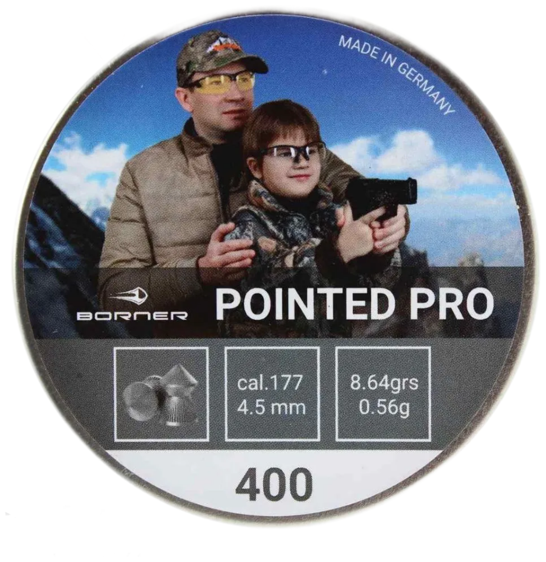 Borner Пули для пневматики Borner "Pointed Pro" кал. 4,5мм, 0,56гр, 400шт