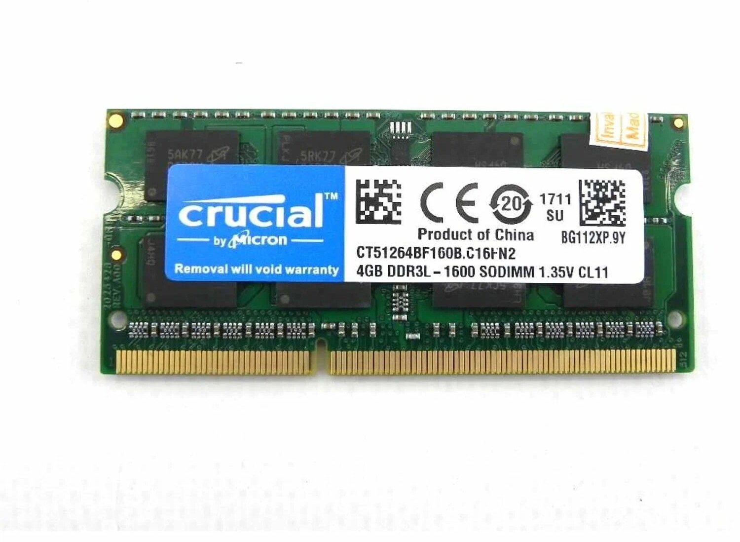 Оперативная память Crucial 4 ГБ DDR3L 1600 МГц SODIMM CL11 CT51264BF160B