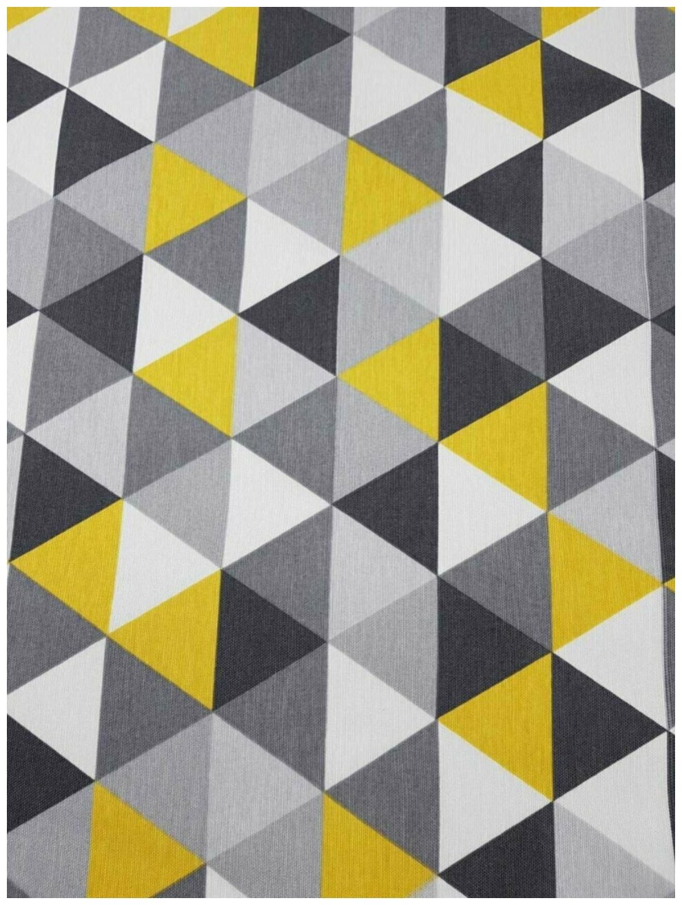 Ткань DUCK с водоотталкивающей пропиткой, 100*180 см , принт Треугольники цвет серо-желтый