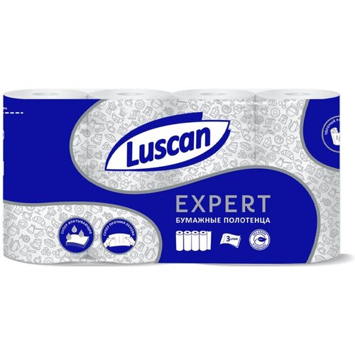 Полотенца бумажные Luscan Expert 3сл с тиснением и перф 4шт/уп 1574573 5079843 полотенца бумажные 1 2 листа 4 рулона