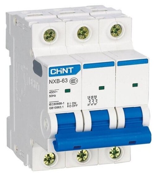 Автоматический выключатель Chint 3п C 1А 6кА NXB-63 (R), 814164