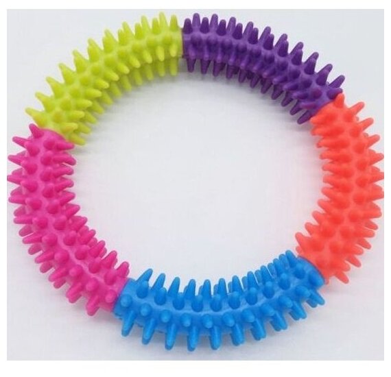 Игрушка для собак Homepet кольцо с шипами разноцветное TPR 15,3 см