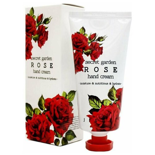 Крем для рук с экстрактом розы Jigott Secret Garden Rose Hand Cream крем для рук с экстрактом эдельвейса secret garden edelweiss hand cream 100мл