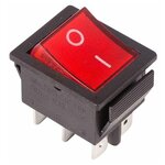 Выключатель клавишный 250В 15А (6с) ON-ON с подсветкой (RWB-506; SC-767) красн. Rexant 36-2350 - изображение