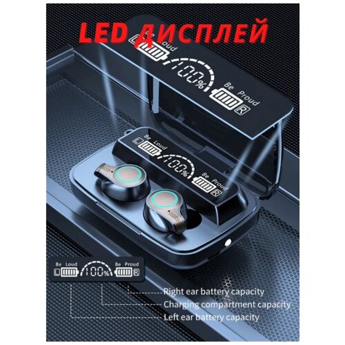 Bluetooth наушники GREAT SOUND с функцией зарядного устройства M17 Игровые и спортивные гарнитура с микрофоном Power Bank 2000 mAh 156700₽