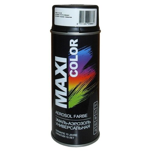 Эмаль-аэрозоль MAXI COLOR RAL9005, черная глянцевая, 400 мл