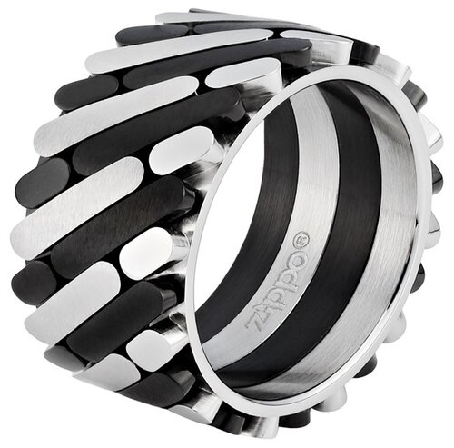 Кольцо плетеное Zippo, размер 21, черный, серебряный