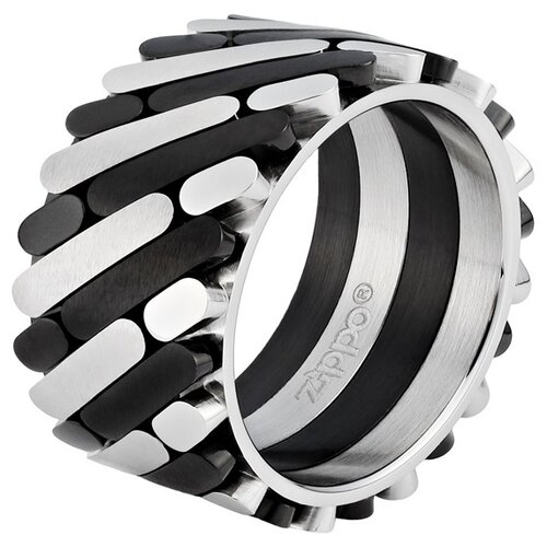 Кольцо плетеное Zippo, размер 21, черный, серебряный кольцо плетеное zippo размер 21 7 серебряный черный