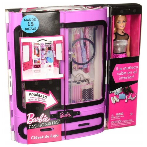 фото Кукла barbie с сиреневым шкафом