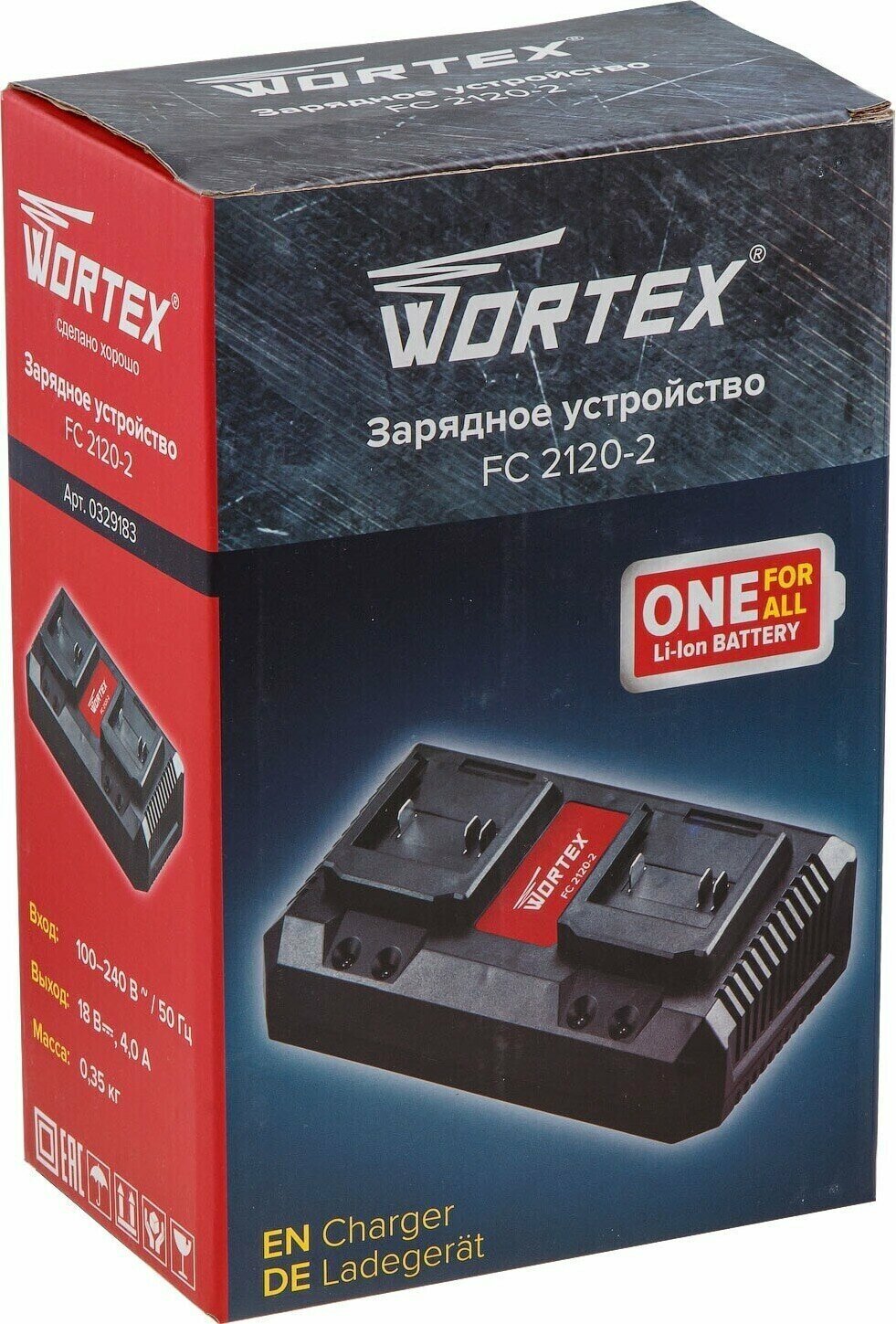 Зарядное устройство WORTEX FC 2120-2 ALL1 (0329183)