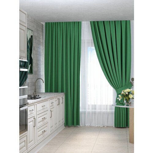 Комплект штор Блэкаут Тоскана арт. 2/BLAC-118 изумрудный 2 шт 1,5*2,7 м