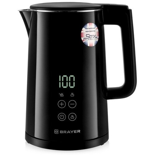 Чайник BRAYER 1035BR металл 15 л 2200 Вт LED-дисплей регулировка t чёрный 420200₽