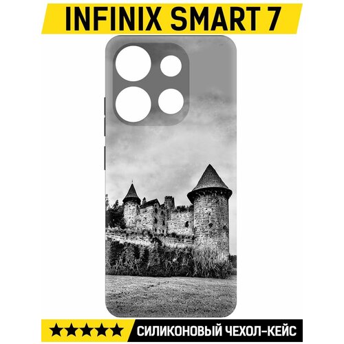 Чехол-накладка Krutoff Soft Case Старый замок для INFINIX Smart 7 черный чехол накладка krutoff soft case старый замок для infinix smart 7 hd черный