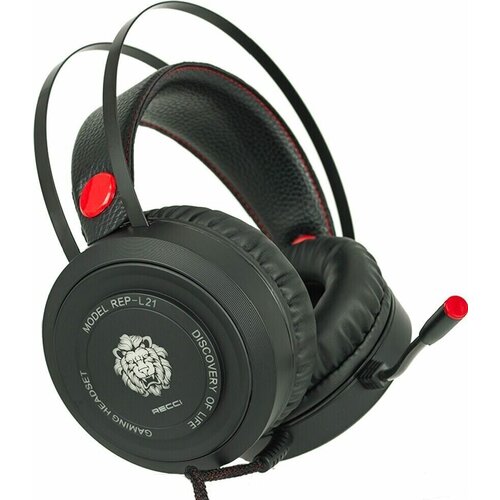 Игровые наушники с Гарнитурой Recci REP-L21 Gaming Headphone, Black гарнитура наушники игровые microlab g6 red black