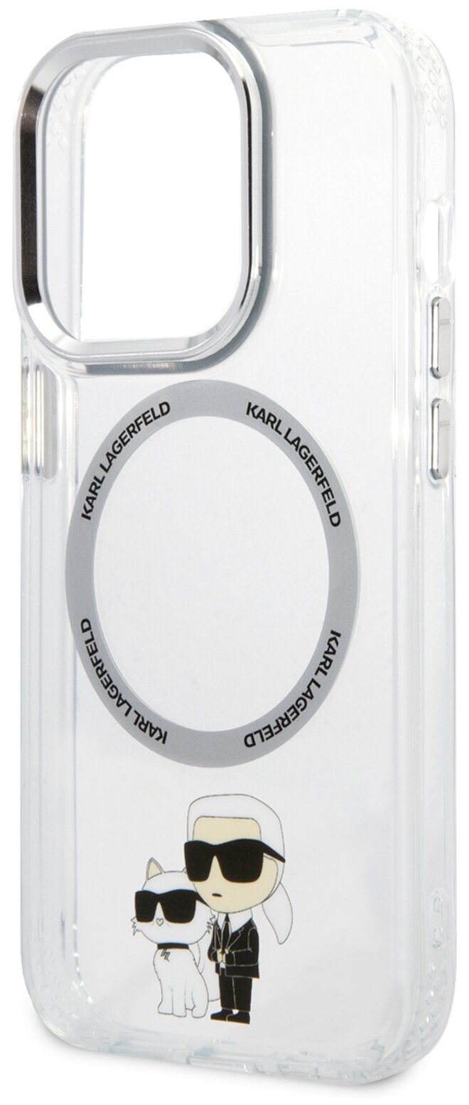 Lagerfeld для iPhone 14 Pro Max чехол PC/TPU NFT Karl & Choupette Hard Transparent (MagSafe), шт