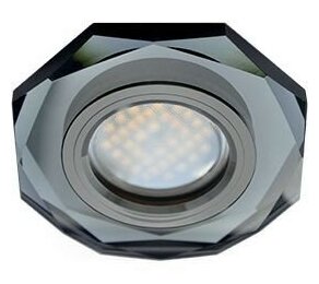 Ecola DL1652 MR16 GU5.3 светильник Стекло 8-угольник Черный/Черный хром 25x90 FB1652EFF (арт. 540757)