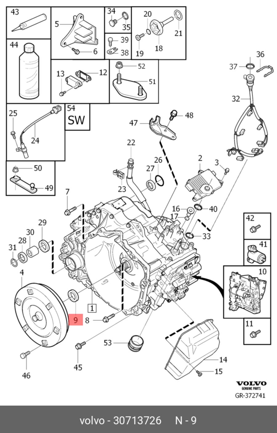 Сальник volvo / mazda / land rover (VOLVO 30713726)