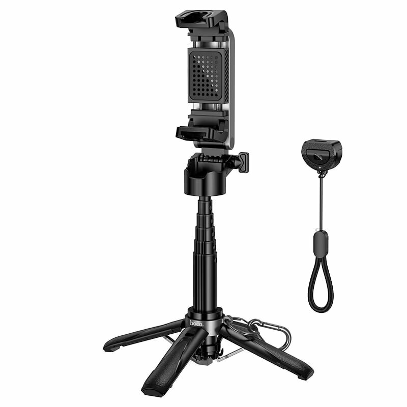 Штатив Hoco K27, для селфи, с пультом, алюминиевый сплав black — фото 1