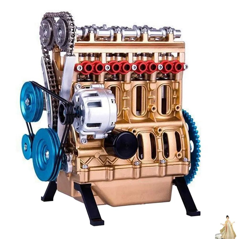 4-цилиндровый настольный двигатель, игрушки для взрослых, модели игрушечных двигателей, украшения из смолы