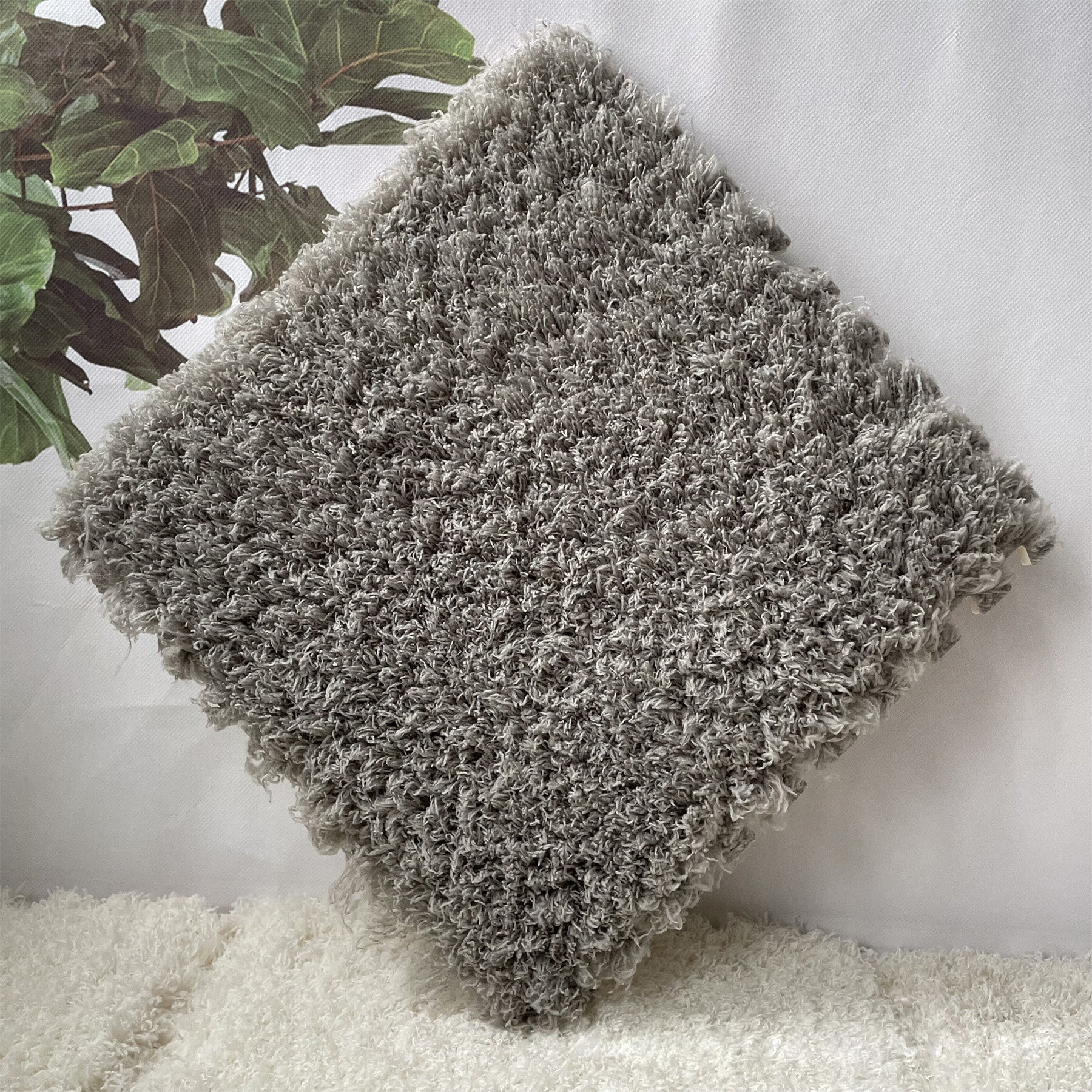 Мягкий коврик-пазл с ворсом серый