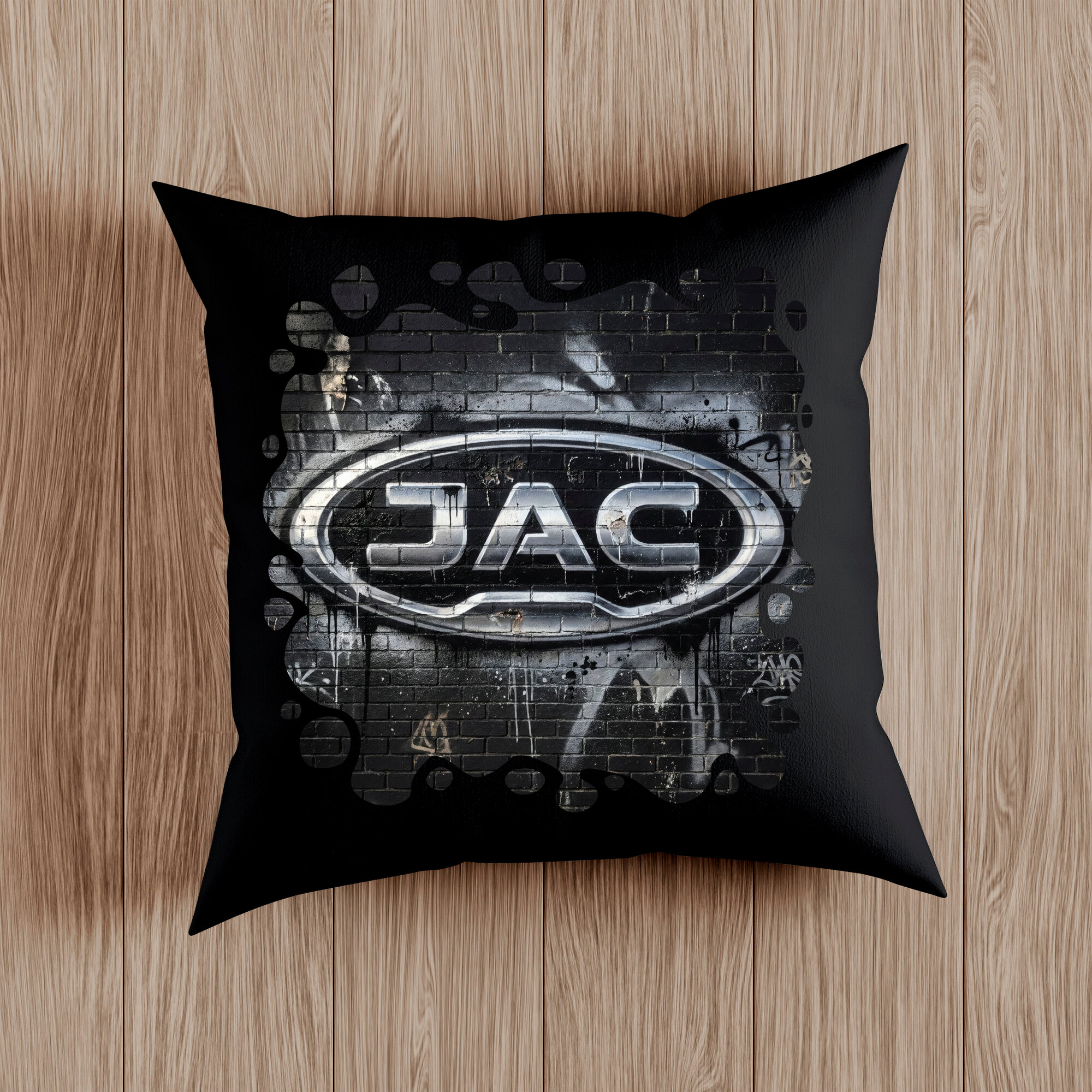 Подушка декоративная с логотипом Chery, Haval, Jetour, BYD, Zeekr. Размер 38 x 38см, съёмный чехол, синтепон.