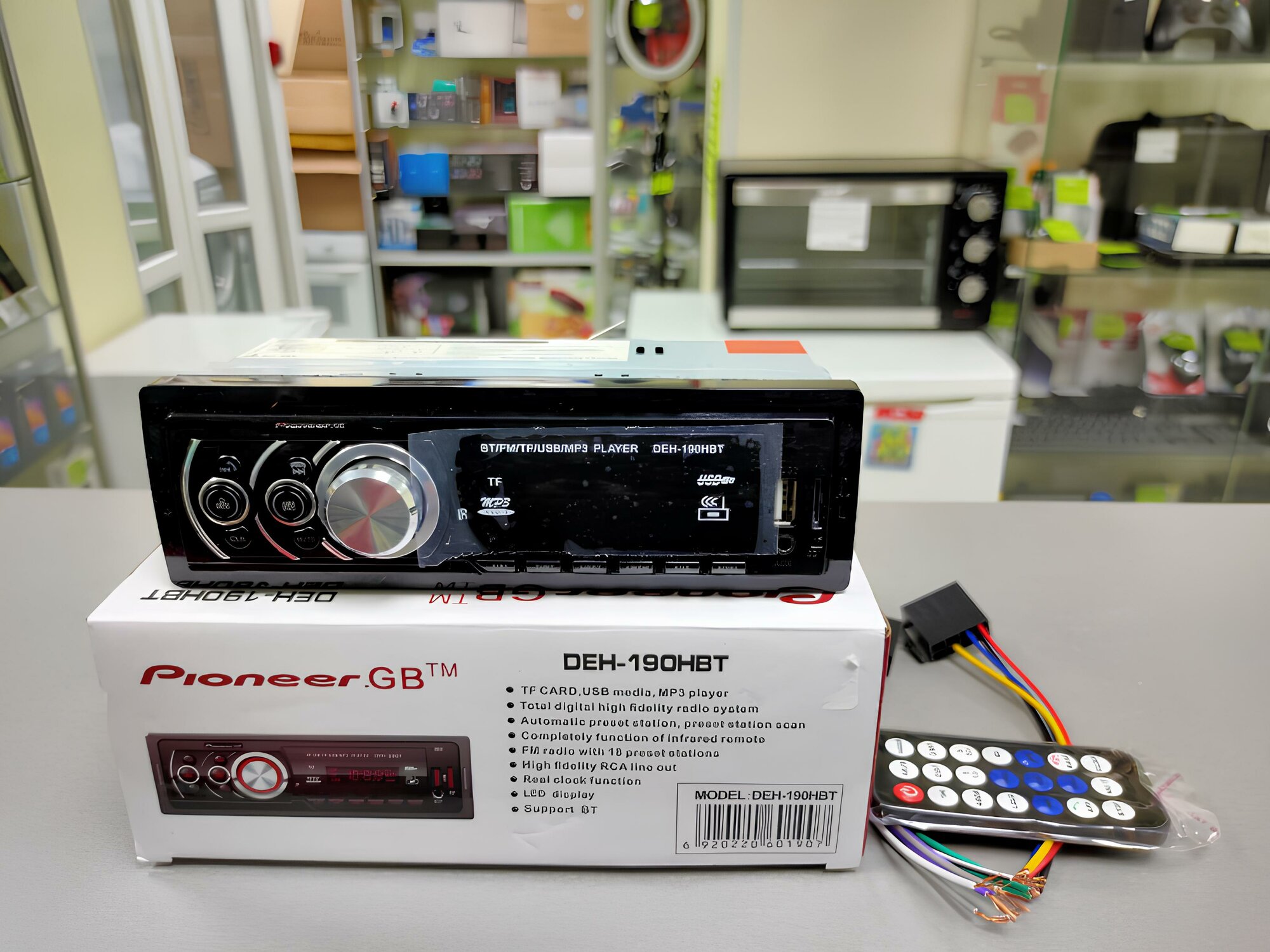 Автомагнитола Pioneer. DEH-190HBT, 1 DIN, Bluetooth, USB, AUX — фото 1