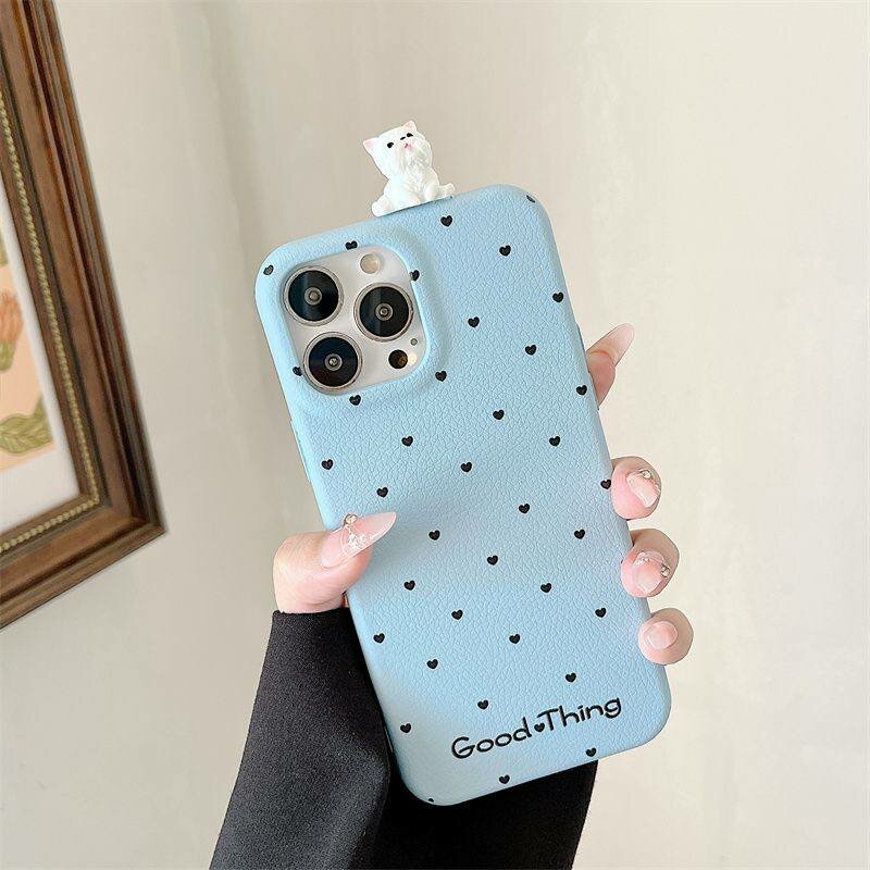 Чехол "3D котики в горошек" для iPhone 13 promax силиконовый, противоударный