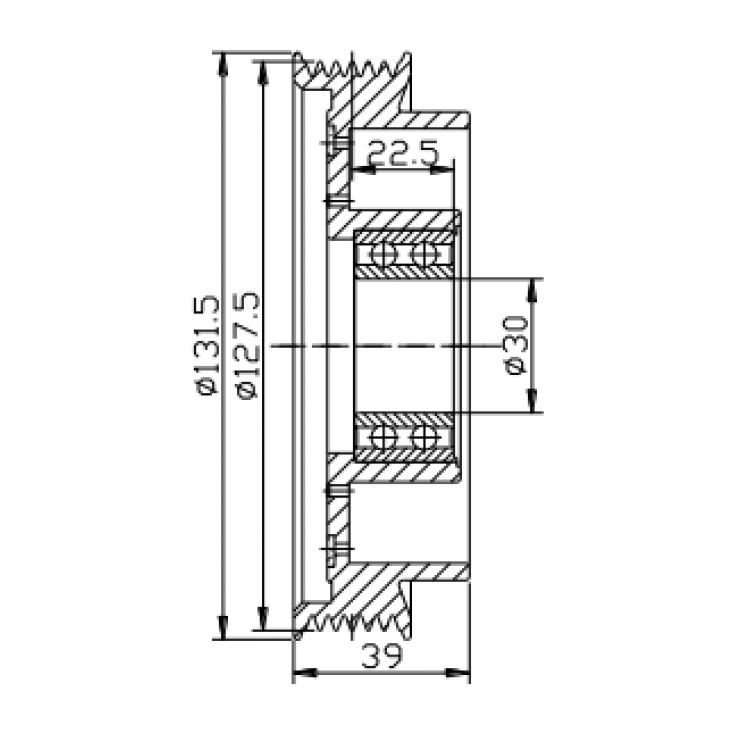 Шкив компрессора кондиционера 6PK d131 (3770) — фото 1