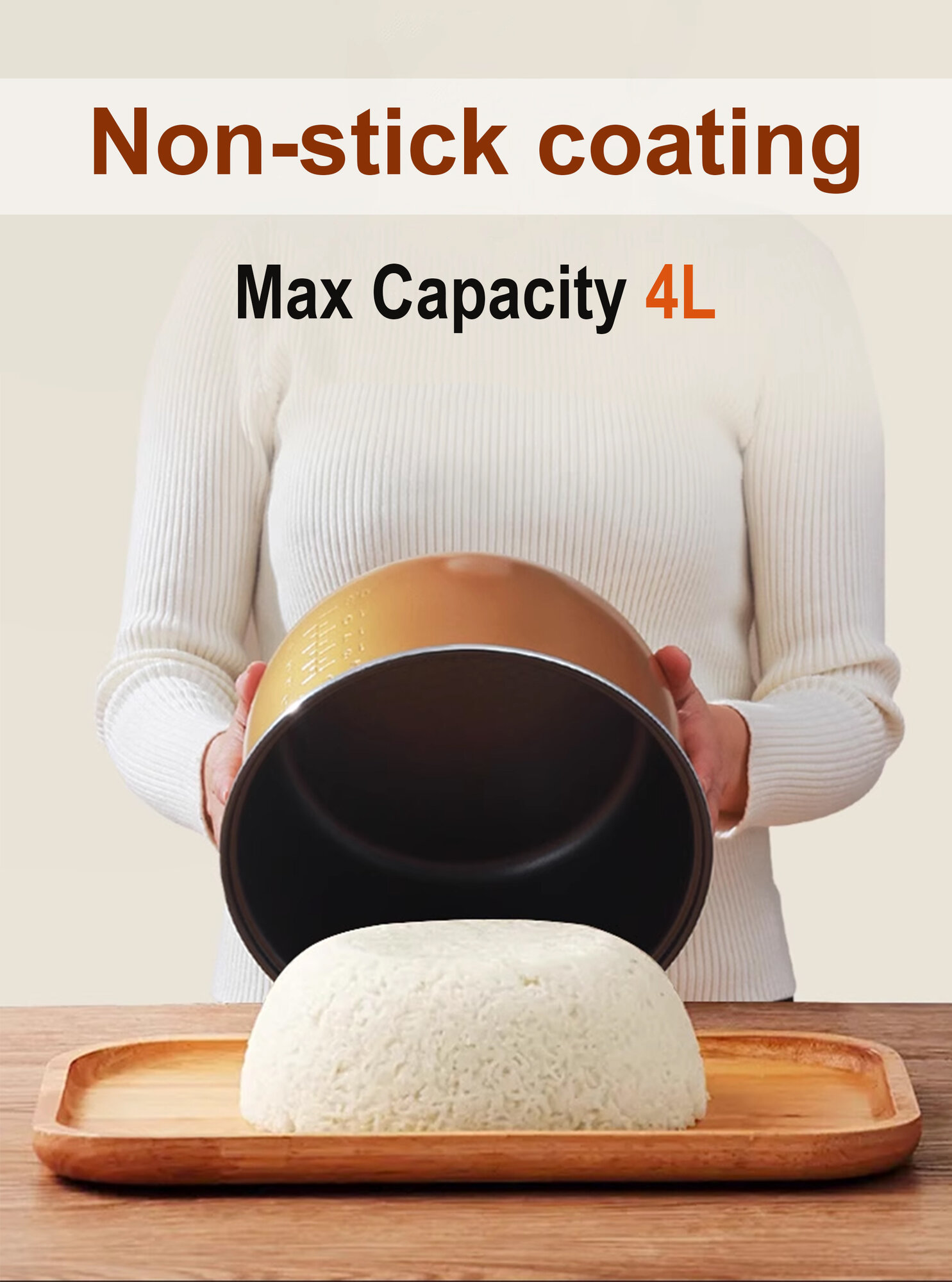 Мультиварка и рисоварка Sonifer SF-4026, 4 л, 900 Вт, антипригарное покрытие, механическое управление