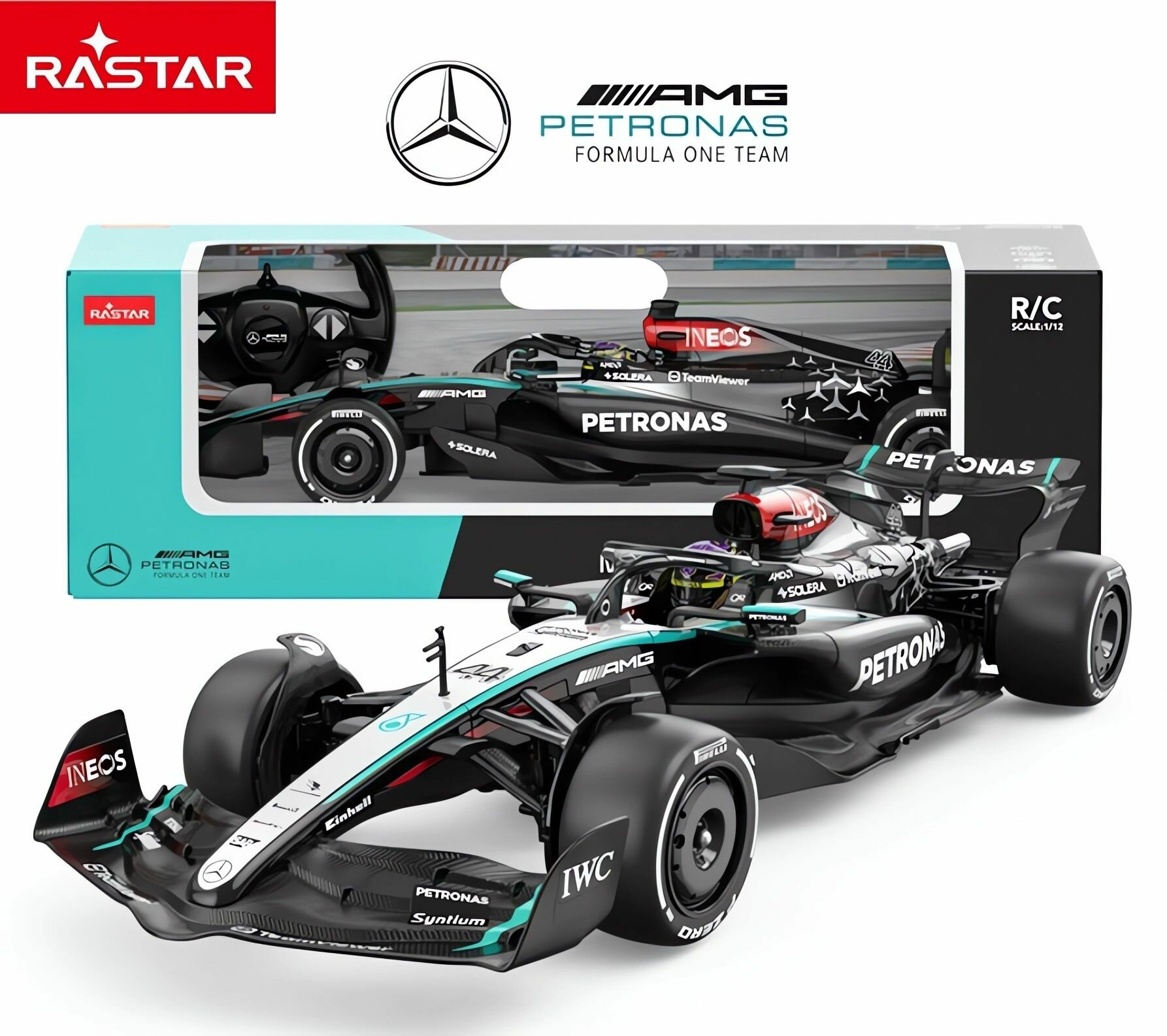 Радиоуправляемая модель болида Формулы-1. RASTAR. Мерседес "Mercedes AMG F1 W15E № 44/Льюис Хэмилтон (Масштаб 1:12)