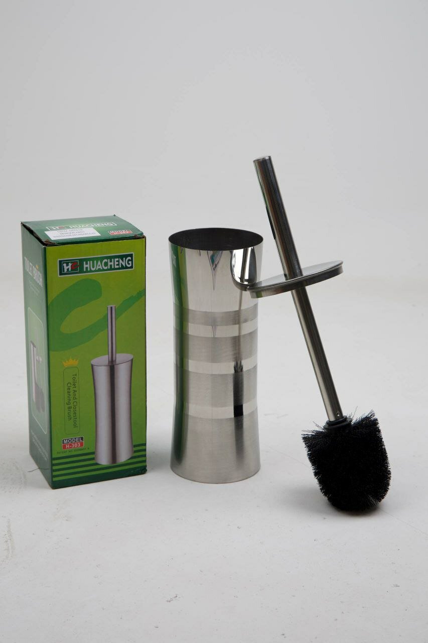 Щетка-ершик Rabito Gold Mirror, нержавеющая сталь, поворотная головка, мягкая накладка