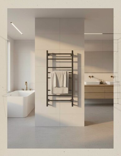 Изображение товара Полотенцесушитель электрический Comfysan Verona-K EC-8 80/40, оружейная сталь (вороненная)