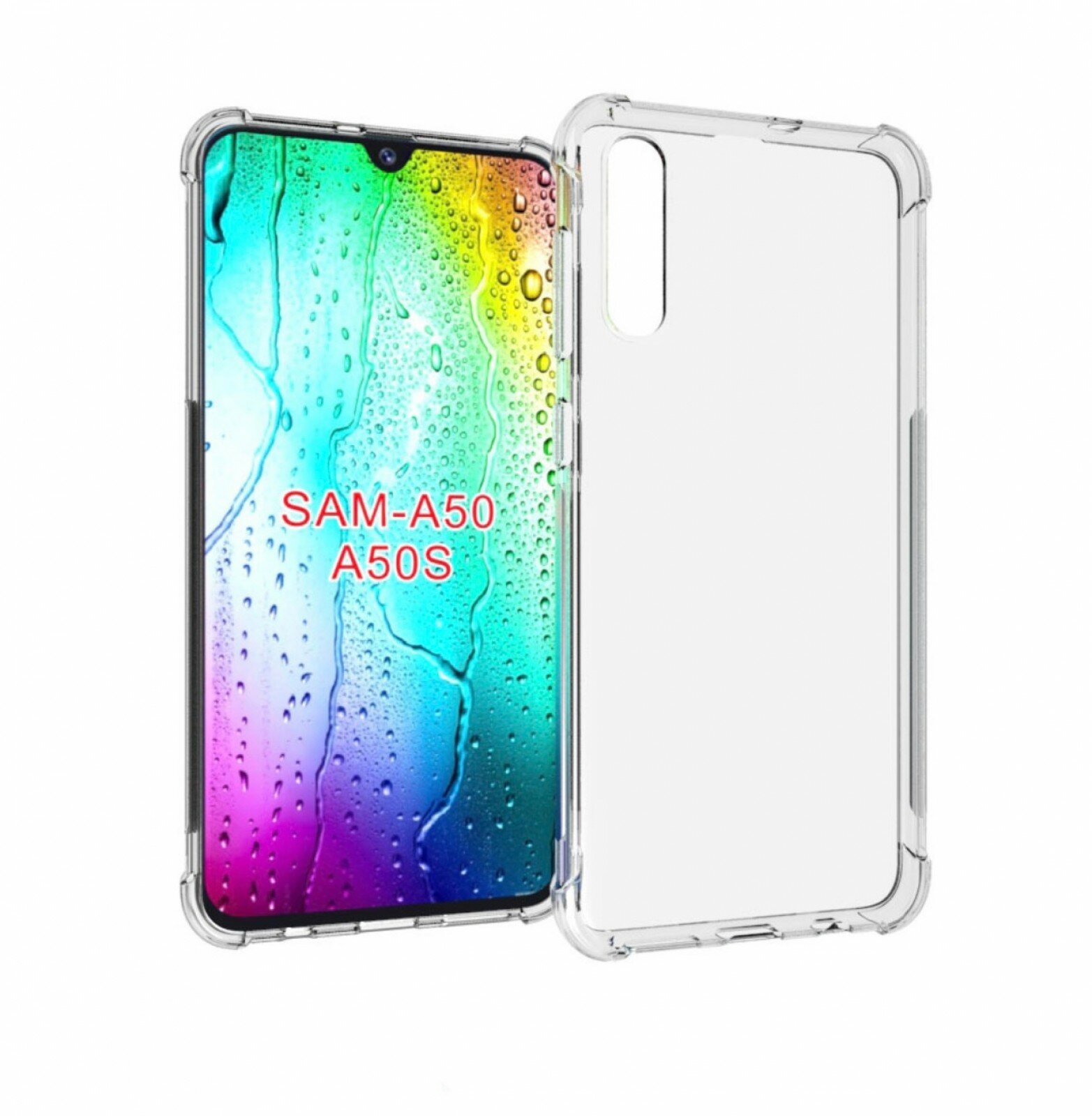 Чехол-бампер MyPads Tocco для Samsung Galaxy A50 с противоударной защитой углов прозрачный