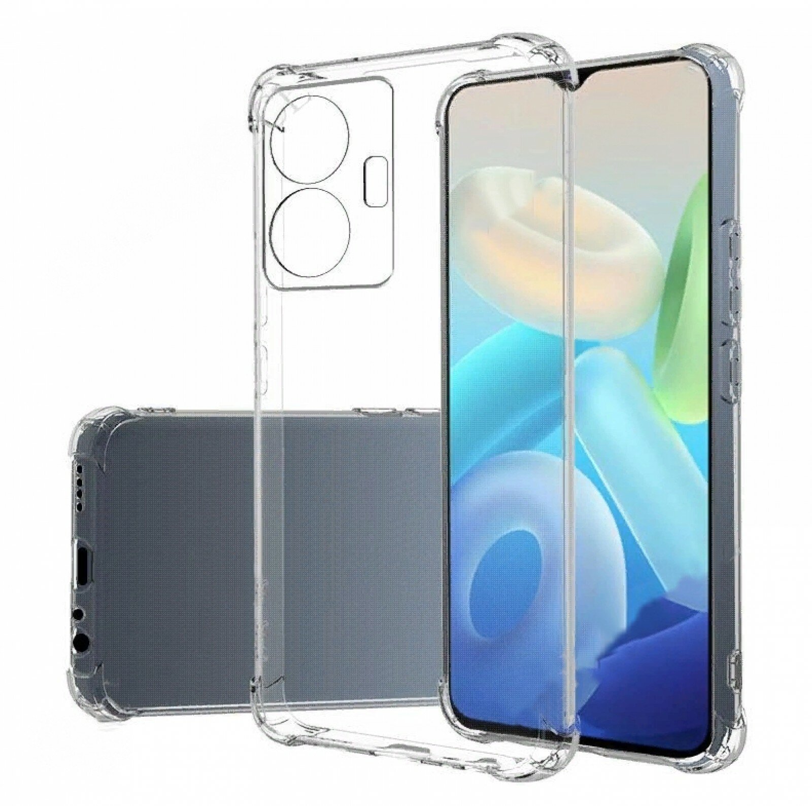 Чехол-бампер MyPads Tocco для Vivo Y15s 2021 / Y15a прозрачный гибкий TPU