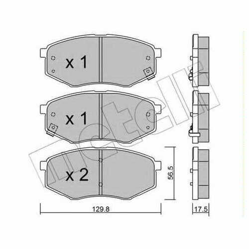 Комплект передних тормозных колодок Metelli 22-0942-0 для Hyundai ix20 (2010-н. в.)