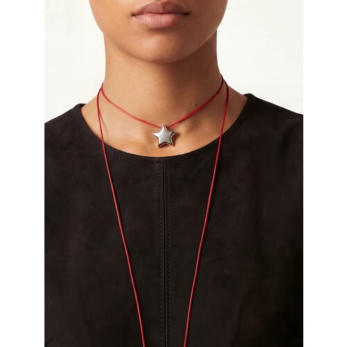 фото Колье lu jewel, длина 115 см, красный, серебряный