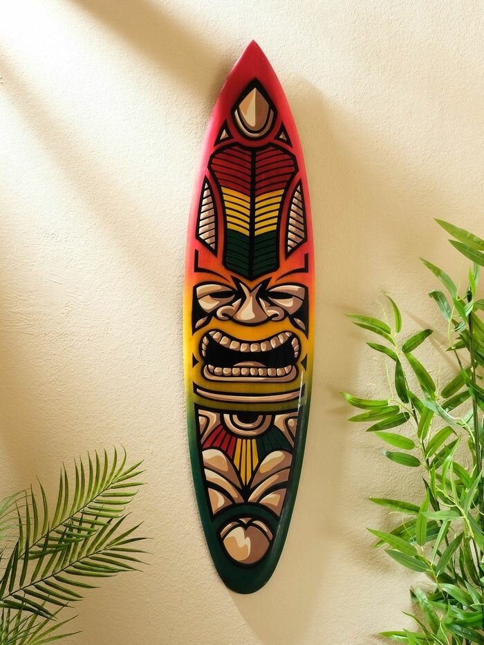 Панно Доска для сёрфа Тотем , дерево, 100 24 см