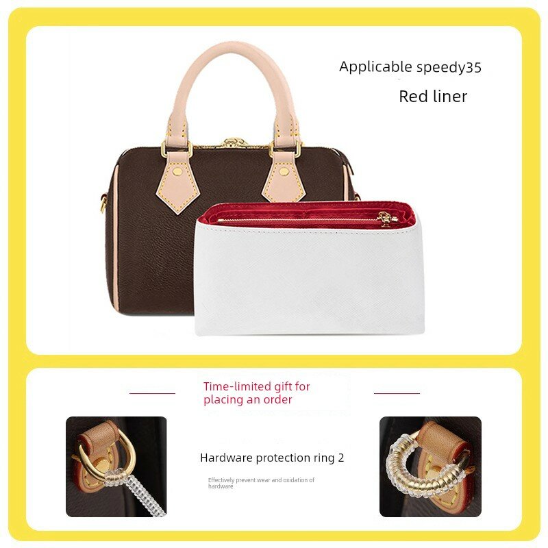 Красная подкладка из Дюпон бумаги для сумок LV Speedy35 с защитным кольцом в комплекте