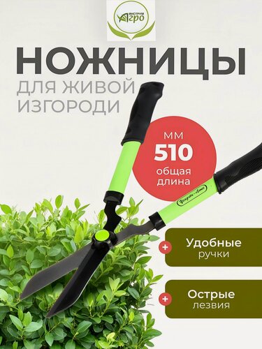 Изображение товара Ножницы кусторез садовые для дачи, 510 мм, бордюрные, Инструм-Агро, НБО D019F