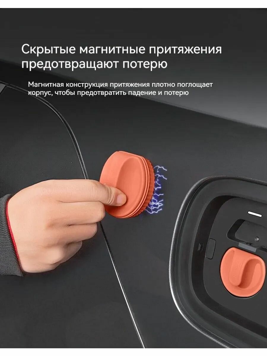 Силиконовая магнитная заглушка порта зарядки для электромобиля (GBT), набор 2 шт — водонепроницаемая оранжевая для Zeekr 001, Lixiang L7/L9