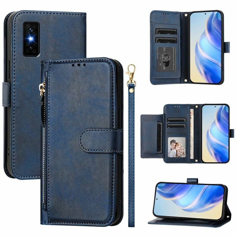 Чехол-книжка для Infinix GT 30 и GT 30 Pro / Инфиникс ГТ30 и ГТ 30 Про с кошельком на молнии. Мягкий силикон, полная защита, ударостойкий, беспроводная зарядка