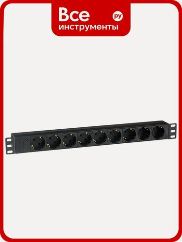 Изображение товара Блок, ExeGate, розеток ExeGate ServerPro PDU-19H901 Al-9S-C14, 19, 1U, алюминий,